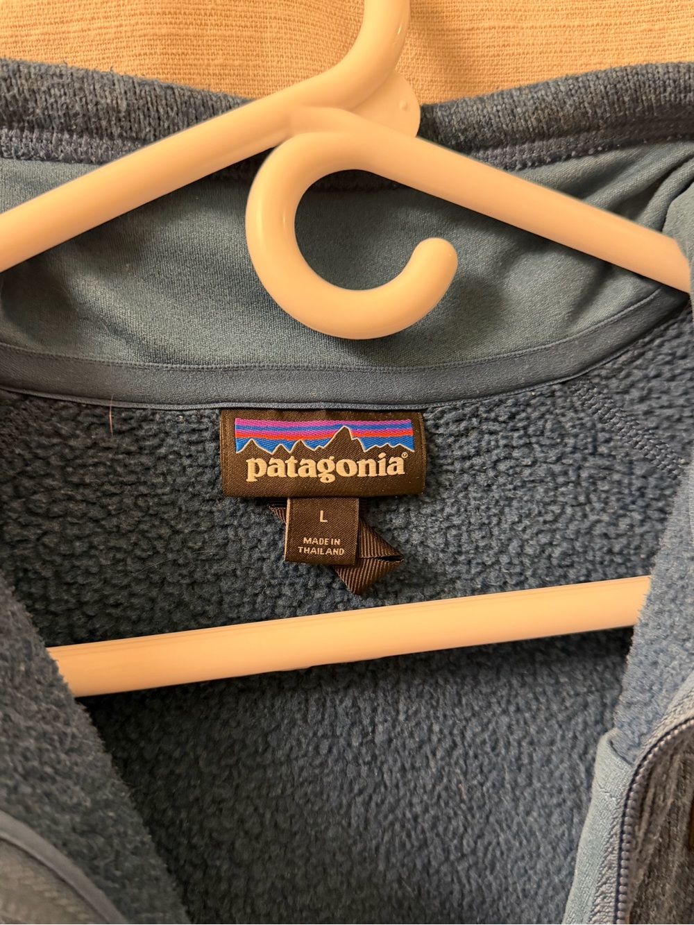 Patagonia Men's Heathered Blue Quarter-Zip Fleece Pullover - Picture 5 of 5